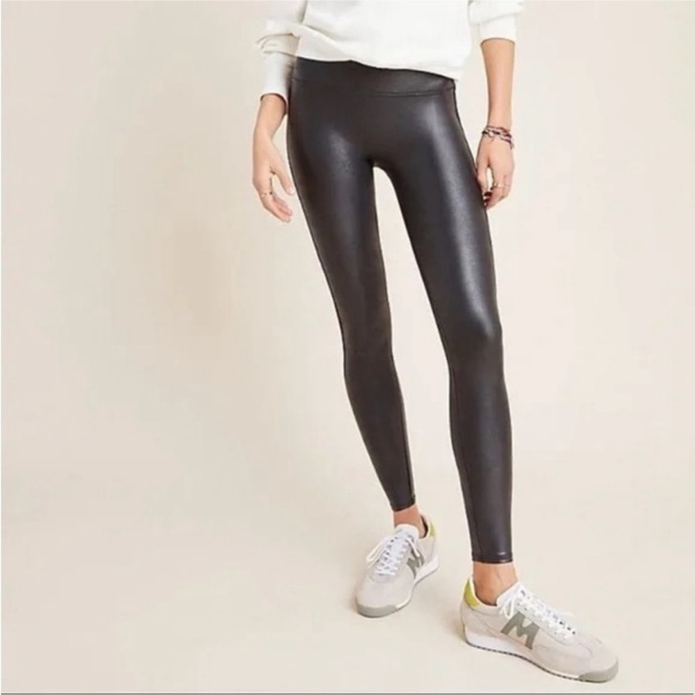 SPANX Shimmer Faux Leather Skinny Leggings Sz XS New with Tags